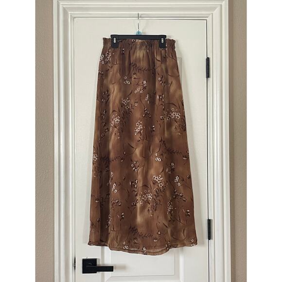 Brown Maxi Slip in Skirt Large - Picture 2 of 6
